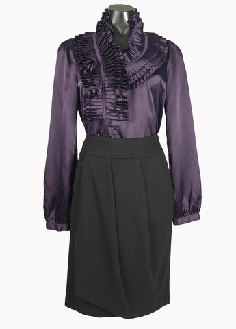 Фиолетовая женская блуза с рюшами lw-116476-3 фиолетовый Lowett