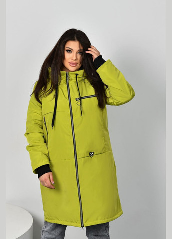 Зелена женская удлиненная куртка цвет лайм р.48/50 449638 New Trend