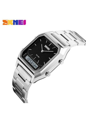 1220SIBK Silver-Black кварцевый сasual, классический Skmei (323079865)