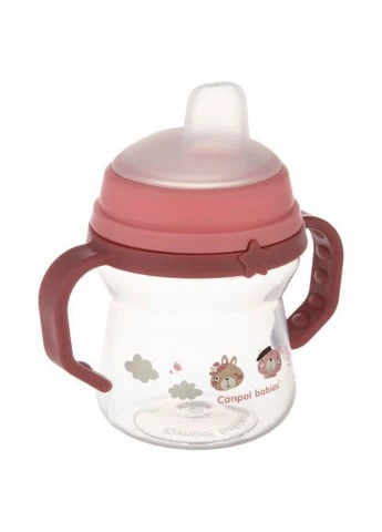 Поильник-непроливайка Bonjour Paris с силиконовым носиком FirstCup 150 мл Розовая (56/612_pin) Canpol Babies Bonjour Paris з силіконовим носиком FirstCup 150 м (401749451)