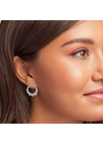 Серебряные серьги с бриллиантами "Блестящий круг" 297545CZ Kabluchka (355346701)