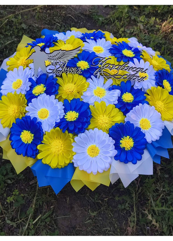 Букет з атласних стрічок ромашки No Brand (368672389)