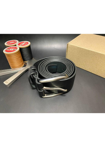 Кожаный Ремень Ручной Работы по Натуральной Коже Набор + Брелок Черный Цвет No Brand (358931146)