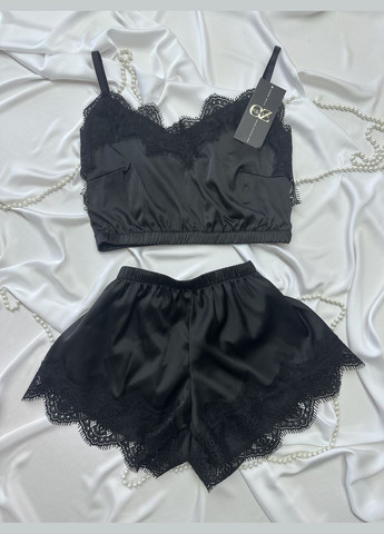 Зеленая всесезон шелковый домашний комплект шортики+майка+халат шелк синди тройка топ + шорты Ghazel