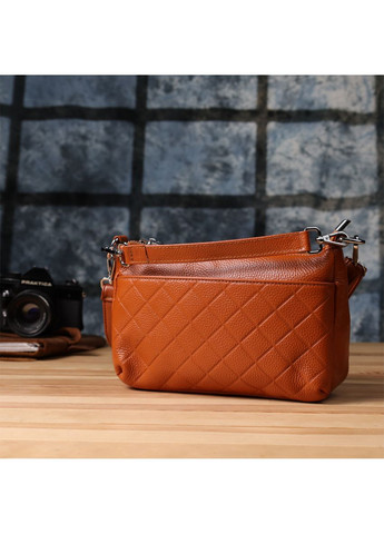 Жіноча сумка з натуральної шкіри з двома ремінцями 22929 Рудий Vintage (351508212)