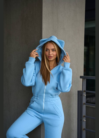 Жіночий комбінезон з вушками No Brand блакитний