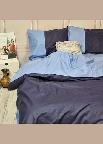 Постельное белье PREMIERE Темно-синее/Блакить Ранфорс Двуспальное MERISET (306739784)