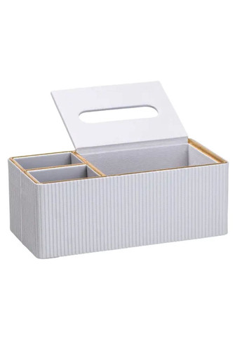 Салфетница-органайзер из эко-кожи 3 отделения 27*14*10 см Белый HP9128 (A-032389) TS Kitchen (361242487)