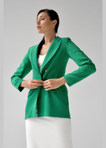 Зеленый женский зелений деловой пиджак классического кроя Nai Lu-na by Anastasiia Ivanova однотонный - всесезон