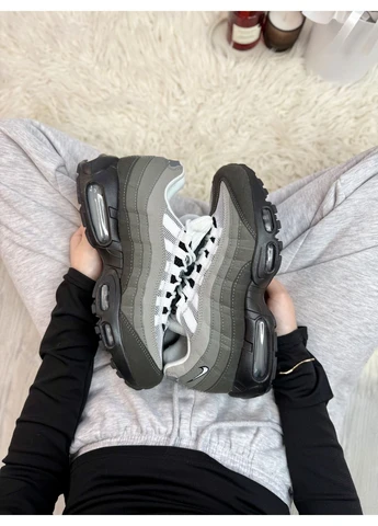 Білі кросівки чоловічі nike air 95 grey white найк аір білі демісезон No Brand
