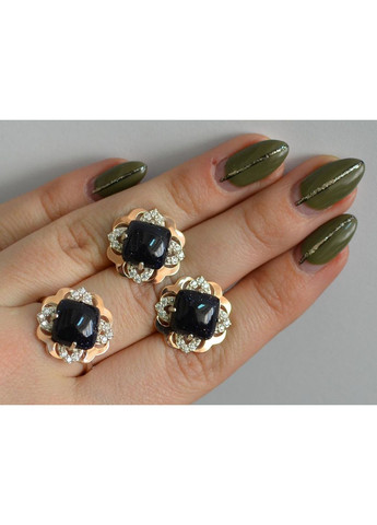 Срібний набір з золотими пластинами Silver Style (367113027)