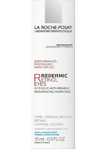 Интенсивный антивозрастной корректирующий увлажняющий концентрат для кожи вокруг глаз Redermic Retinol Eyes 15ml (87771-252) La Roche-Posay (368665174)