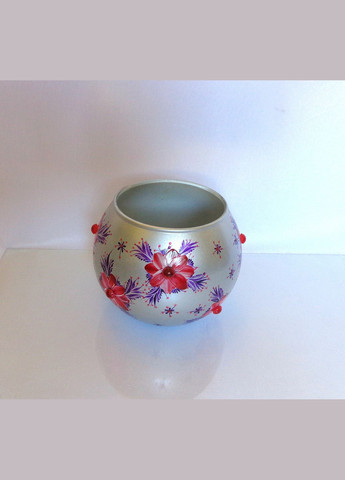 Ваза маленька срібляста ручної роботи декоративна з авторським розписом "Аврора" No Brand (349842704)