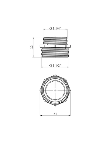 Ніпель перехідний 1 1/2"х1 1/4" НН латунний STA (323468026)