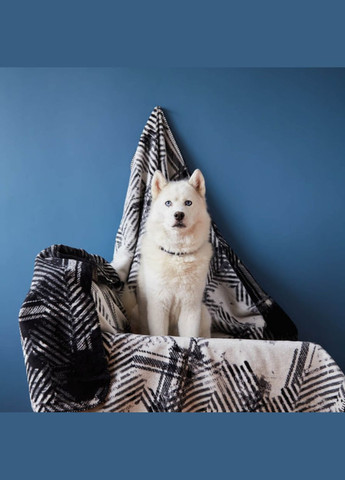 Плед-покрывало хлопковый 200х220 см черно-белый Kassandra 8-35178*002 IDEIA (335259446)