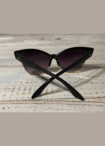 Очки женские солнцезащитные бабочка черный градиент с текстурным принтом LIGHT (315889503)