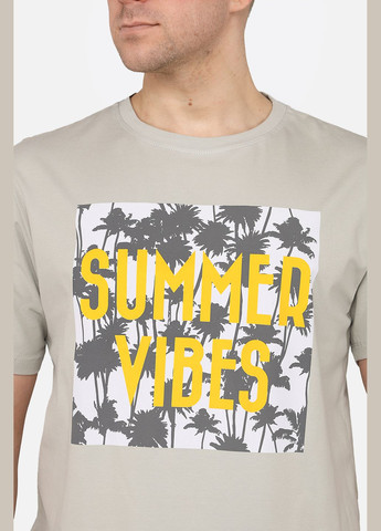 Светло-серая футболка с коротким рукавом мужская цвет светло-серый цб-00270054 Yuki