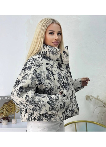 Белая демисезонная женская куртка премиум качества из коттона и силиконовым утеплением — замеры в описании куртка-пальто DK/DL Мода без кордонів