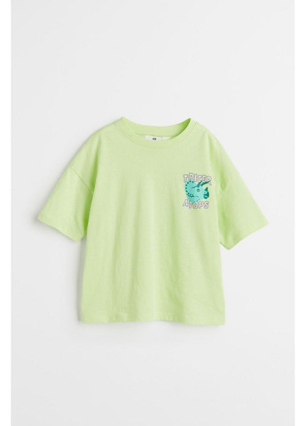 Салатовая летняя футболка с микро-дефектом H&M