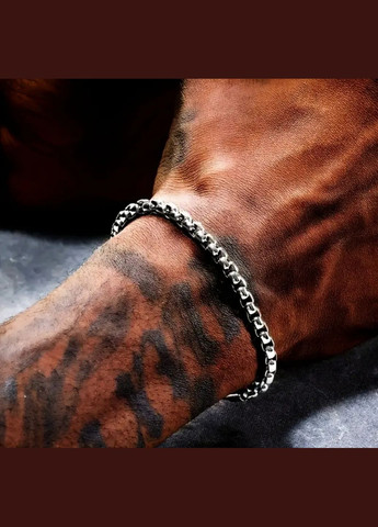 Мужской минималистичный браслет из нержавеющей стали, гипоаллергенный, цвет серебро, размер 19 и No Brand (315050097)