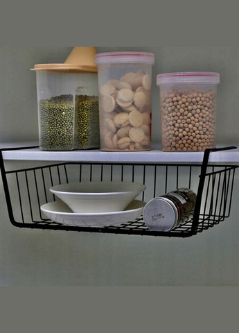 Полиця навісний кошик підвісний на полицю метал чорна 30 х 24.5 х 14 см No Brand (315632857)