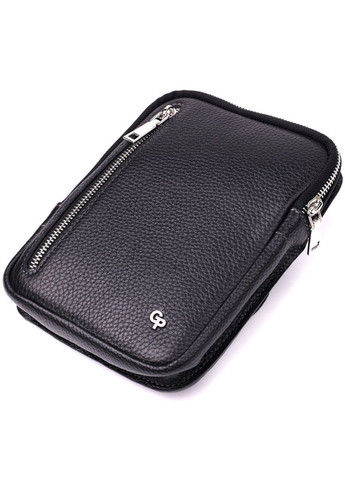 Прямокутна сумка бананка з якісної натуральної шкіри 22877 Чорний Grande Pelle (316087194)