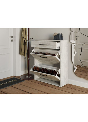 Тумба для обуви в прихожую на 2 ячейки и ящик MT-207 700*920*280 бетон No Brand (358928202)