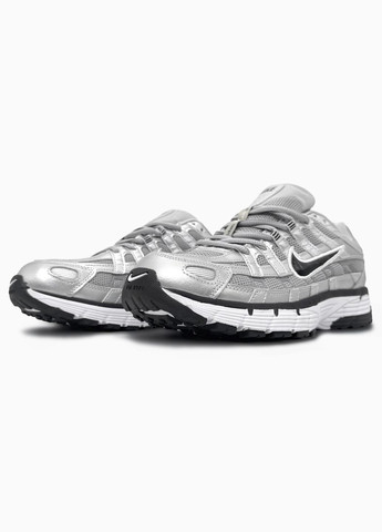 Срібні Осінні кросівки чоловічі і жіночі nike p6000 white silver black | найк р6000 білі No Brand