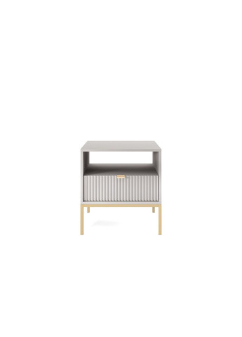 Тумба приліжкова Нова / Nova з 1 шухлядою і золотими ніжками S54 Сірий (PFH-091257) Perfect Home (367861794)