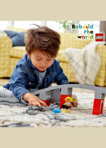 DUPLO Железнодорожный мост и рельсы 26 деталей (10872) Lego (304055539)