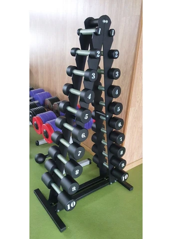 Гантельный ряд RN-Sport BLACK 1-10 кг со стойкой (RNS_black-1.10) RN Sport (395330687)
