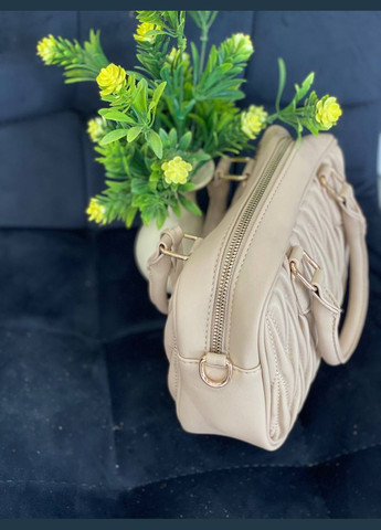 Маленькая женская сумка из жатой эко-кожи бежевого цвета 32060 Fashion (338188074)