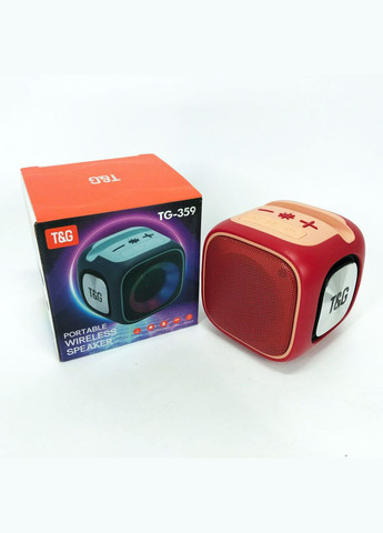 Портативная Bluetooth колонка TG359 7W с RGB-подсветкой. Цвет: корасный T&G (297443668)