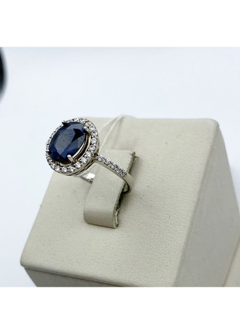 Каблучка срібна з сапфіром 17,5 2,91 г No Brand (370142432)