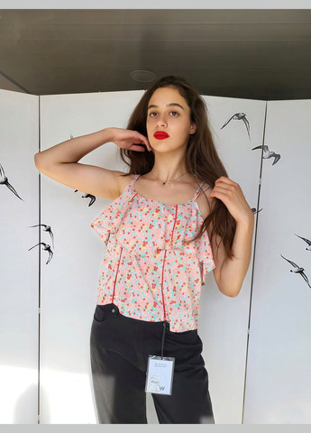 Майка жіноча в дрібні квіточки з рюшею Jennyfer — 300577219