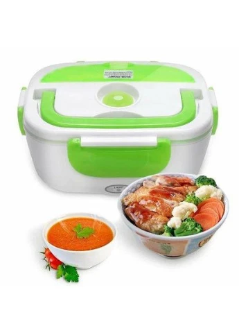 Электрический ланч-бокс контейнер Electronic Lunchbox YS 001 40 W с подогревом термос для еды Бело-салатовый No Brand (379998966)