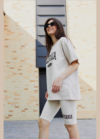 Женский летний костюм с велосипедками М103.1 кофе. UMON (315480964)