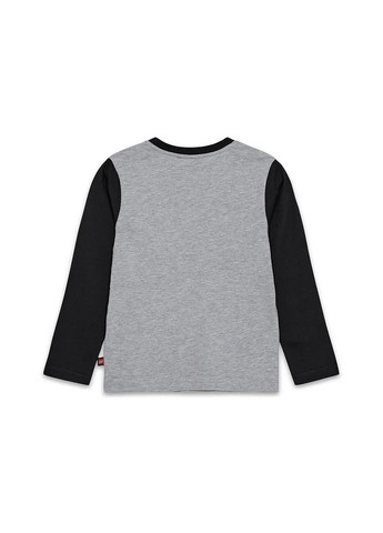 Серый демисезонный повседневный лонгслив Lego с рисунком