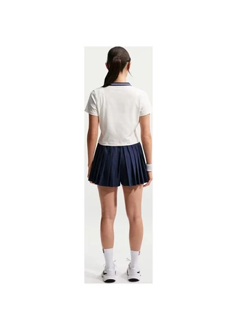 Поло для тенниса женское кремово-темно-синее IB0772-133 Nike NIKECOURT COLLECTION DRI-FIT CROPPED (401823009)