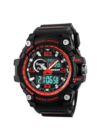 Часы спортивные черные с красным электронные водонепроницаемые для мужчин стильные наручные часы ProDobro (367265606)