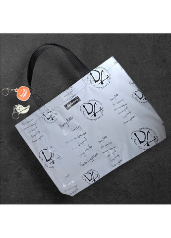 Світловідбиваючий рефлективний шопер Чорні літери з короткими ручками на магнітній кнопці Svitashka (367054871)