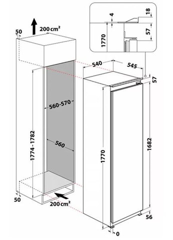 Вбудована морозильна камера WHSD18F013D1 WHIRLPOOL (359480169)