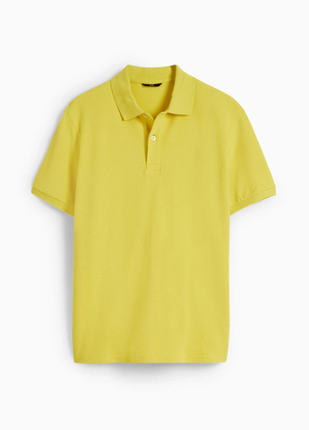 Желтая футболка-поло из хлопка для мужчин C&A однотонная