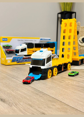 Дитячий ігровий Трейлер автомагістраль E7019 з 2 машинками 1,25 метри Автовоз Fun Game (327217208)