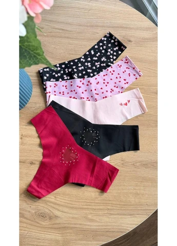Трусики-стринги жіночі безшовні No-Show Thong Panty рожеві Victoria's Secret (385436722)