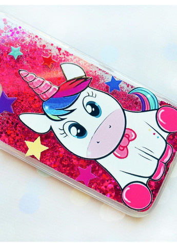Чохол з плаваючими блискітками на Xiaomi Redmi 13C / Poco C65 Рожевий Єдиноріг (принт 102) CASE CONTROL (360710417)