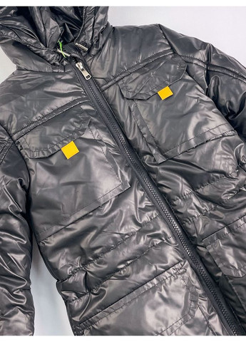 Чорна зимня куртка зимова для хлопчика Одягайко