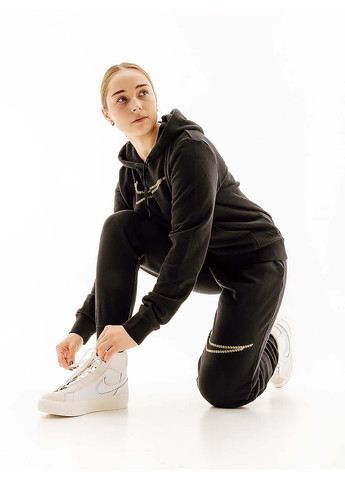 Жіночі Штани NS CLUB FLC SHINE MR PANT Чорний Nike (367191845)