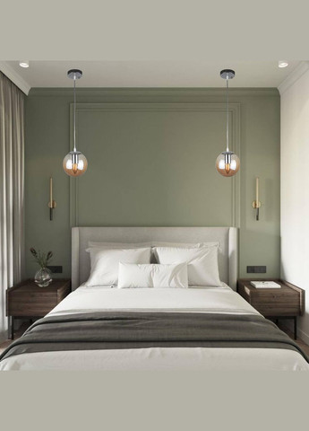 Срібний підвіс зі скляною кавовою кулею (56-PR150F-1 CR+BR) No Brand (370070759)