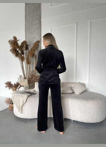 Черная зимняя пижама женская No Brand